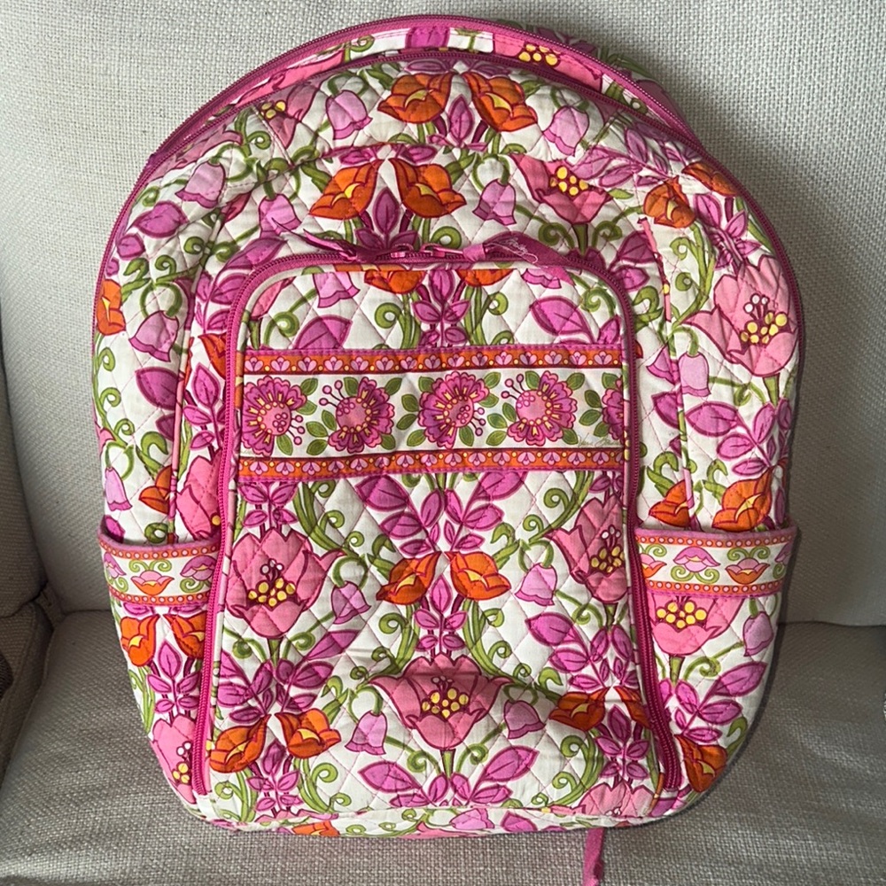 Vera Bradley Pink Floral Backpack - Lilli Bell (retired 2013)